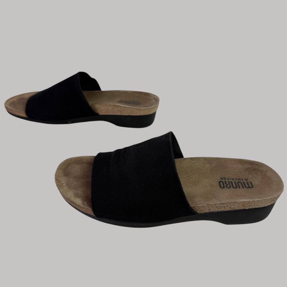 Munro American Women's 7.5 M Black Casita Slide Sandals Comfort Arch Support - Picture 3 of 8